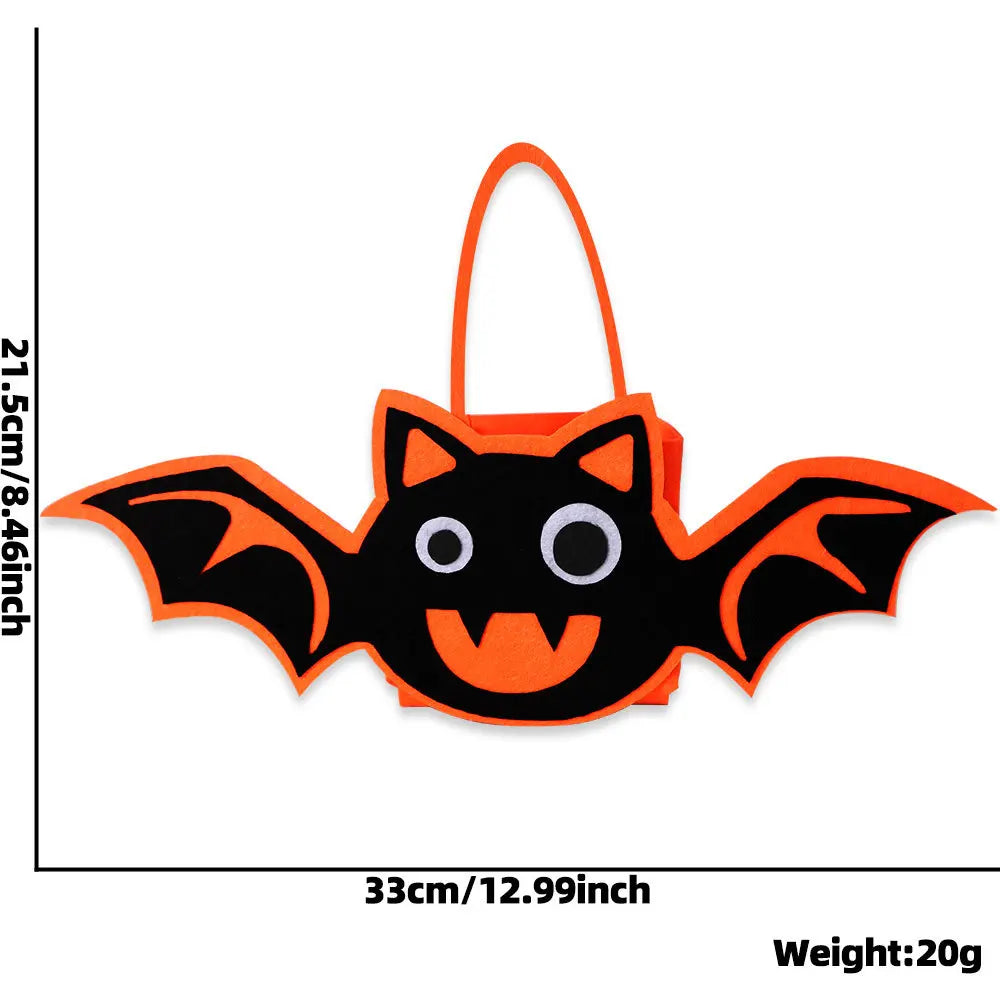 Felt Halloween Trick-or-Treat Bag with Spooky Pumpkin & Ghost Design