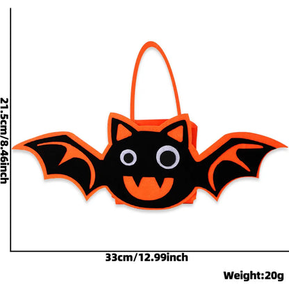 Felt Halloween Trick-or-Treat Bag with Spooky Pumpkin & Ghost Design