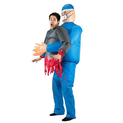 Halloween Inflatable Horror Surgeon Costume – Bleeding Ghost Hug Prop