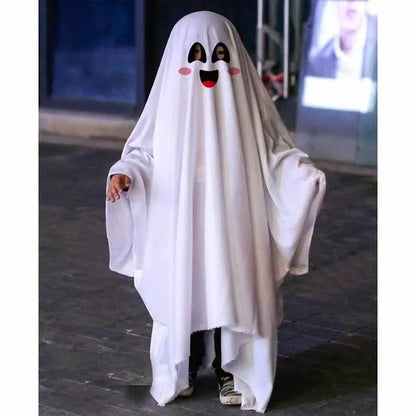 Halloween Horror White Ghost Cosplay Costume for Adults & Kids Masquerade Party