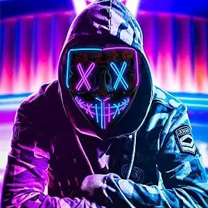 LED Light-Up Scary Halloween Mask for Cosplay & Parties
