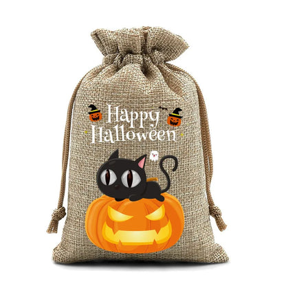 2025 New Halloween Drawstring Burlap Bag, Candy Chocolate Jewelry Gift Bag, DIY Wedding