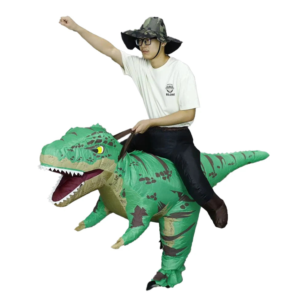 Inflatable Dinosaur Ride-On Costume – Halloween Party Cosplay for Adults