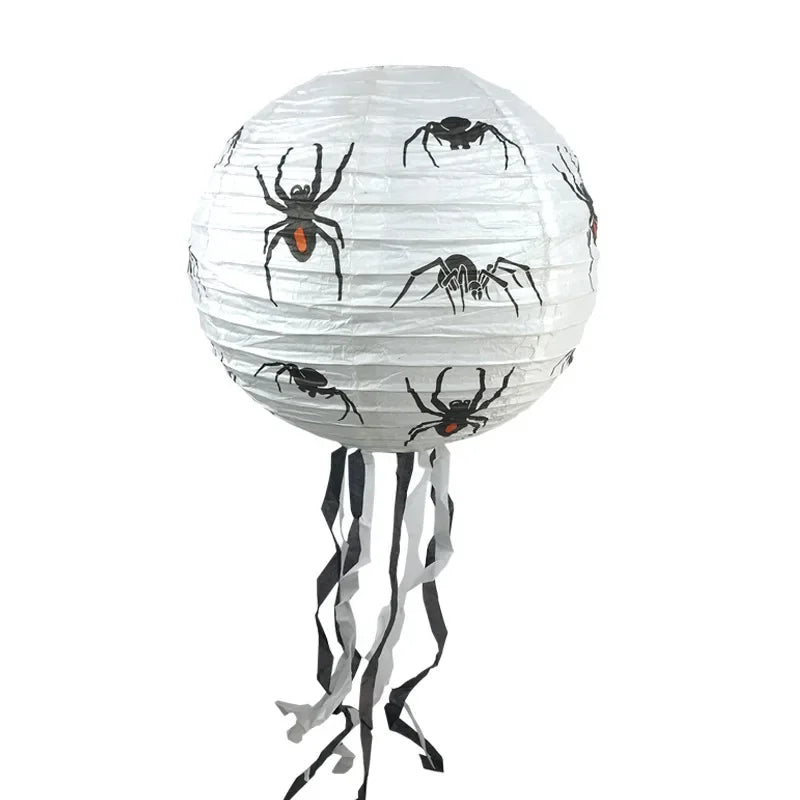Halloween Paper Lantern Pumpkin  Spider Bat Skeleton Hanging Pendant Horror Props Party Decoration Outdoor Home