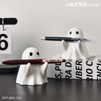 Halloween cute ghost ornament creative desktop decoration for friends birthday gift funny pen holder