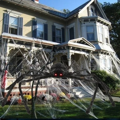 Giant Spider & Huge Web Halloween Decoration for Indoor & Outdoor Haunted Props