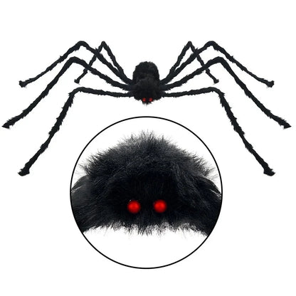Giant Black Spider Halloween Decoration (30-200cm) for Haunted House & Party