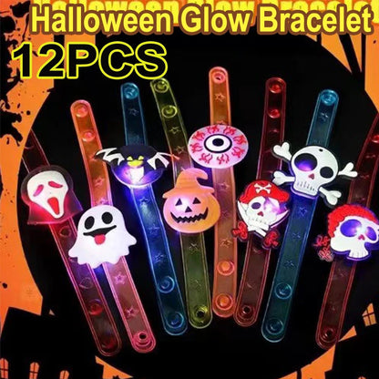 10/20PCS Cute Glowing Halloween Rings & Bracelets for Kids Party Decoration