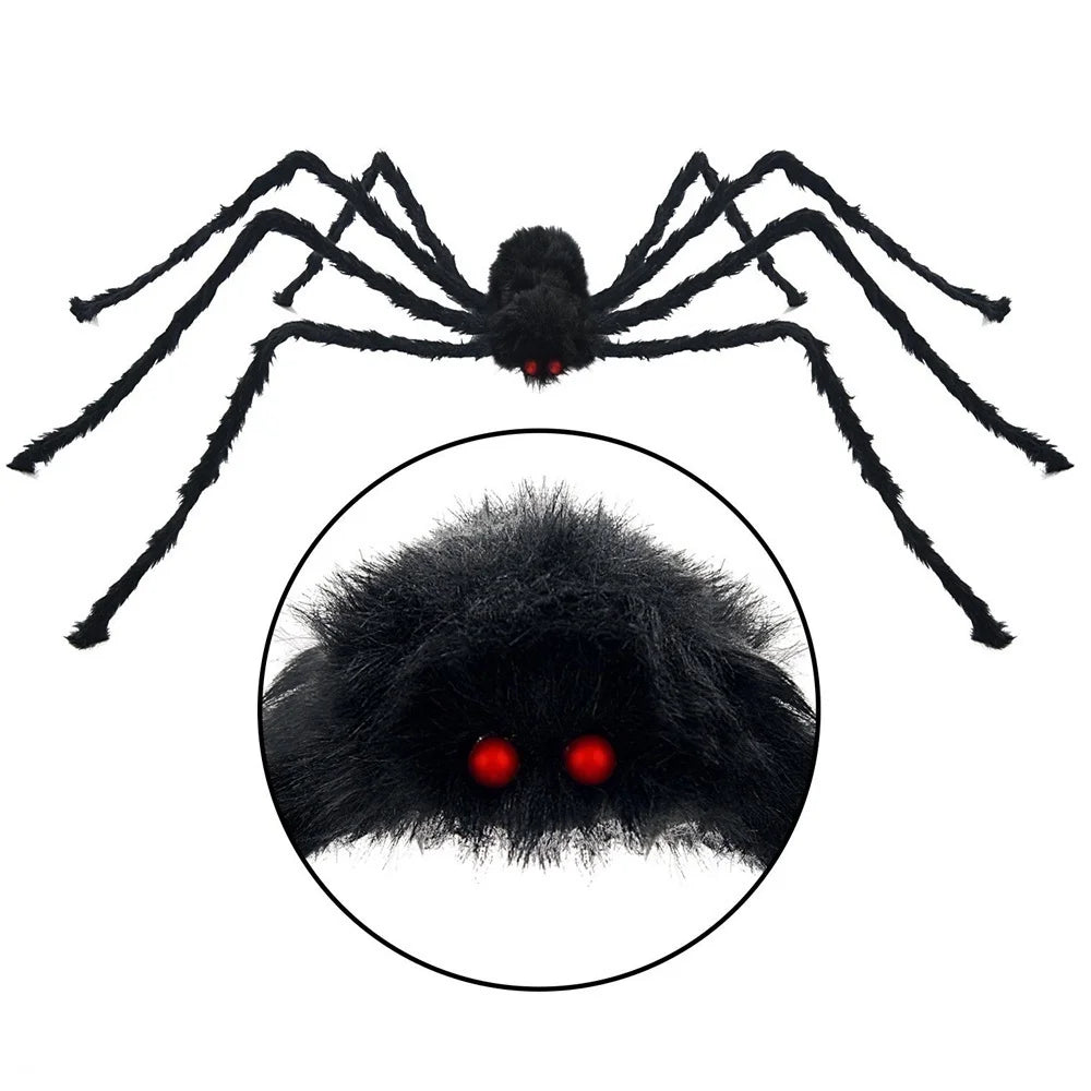 Giant Spider & Huge Web Halloween Decoration for Indoor & Outdoor Haunted Props