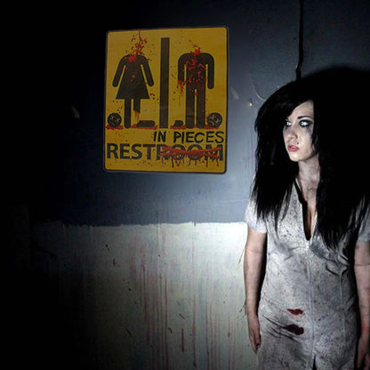 Halloween Horror Wall Stickers – Bloody Toilet & Glass Parody Decor