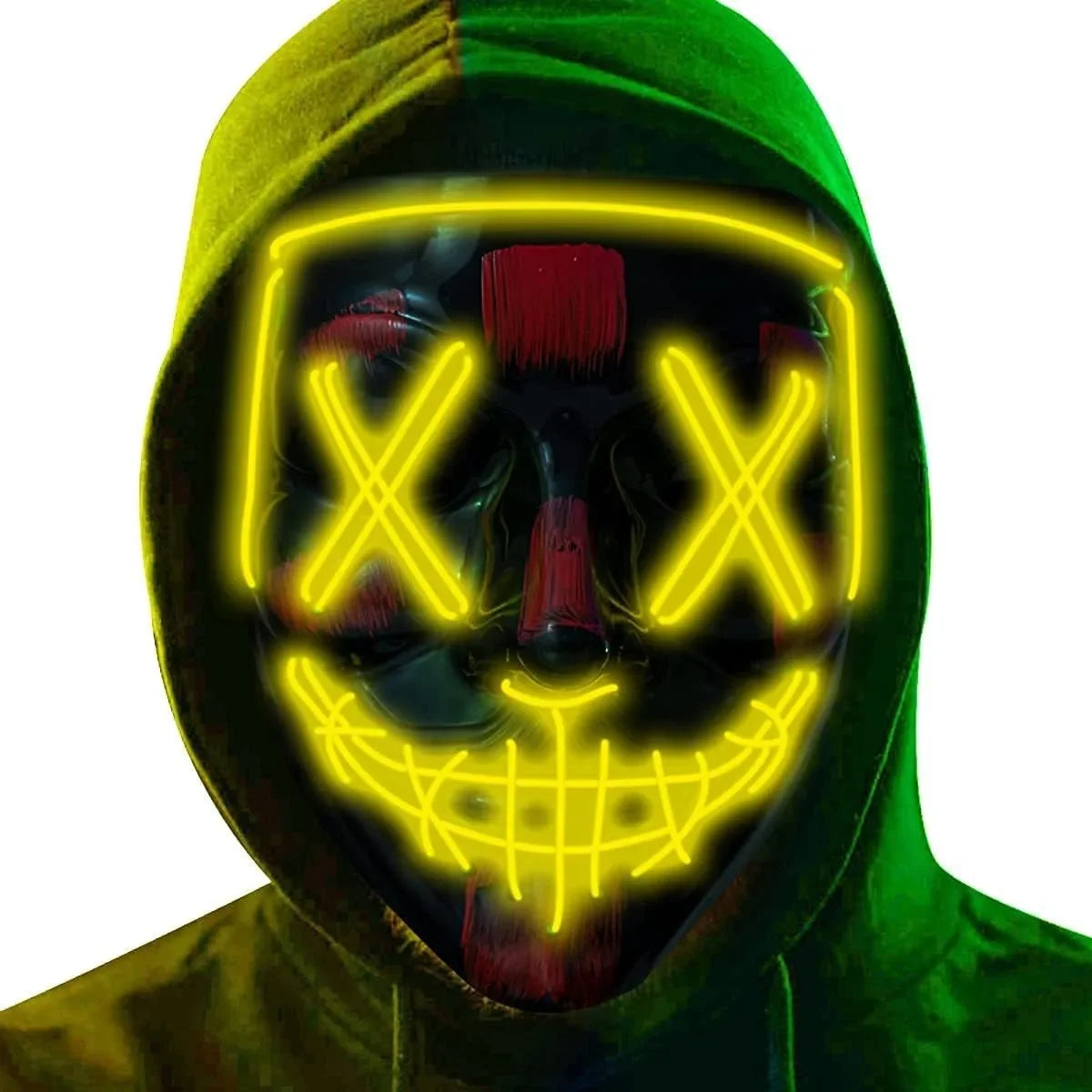 LED Light-Up Scary Halloween Mask for Cosplay & Parties