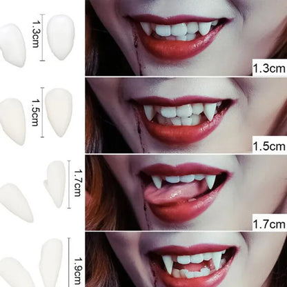 1 Pair Vampire Teeth Fangs Halloween Costume Props with Denture Adhesive