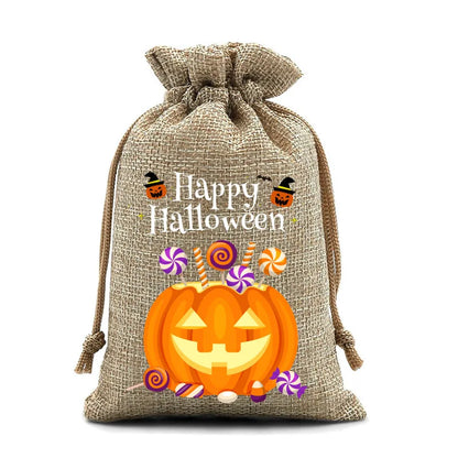 2025 New Halloween Drawstring Burlap Bag, Candy Chocolate Jewelry Gift Bag, DIY Wedding