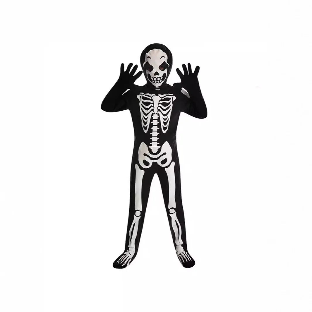 Halloween Skeleton Monster Costume – Glow-in-the-Dark Jumpsuit for Party