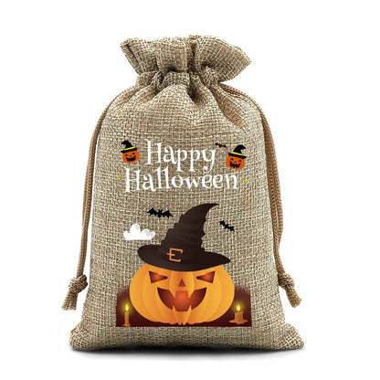 2025 New Halloween Drawstring Burlap Bag, Candy Chocolate Jewelry Gift Bag, DIY Wedding