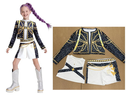 Kids Mira Rumi Zoey Cosplay Costume – Black Stage Outfit for Halloween