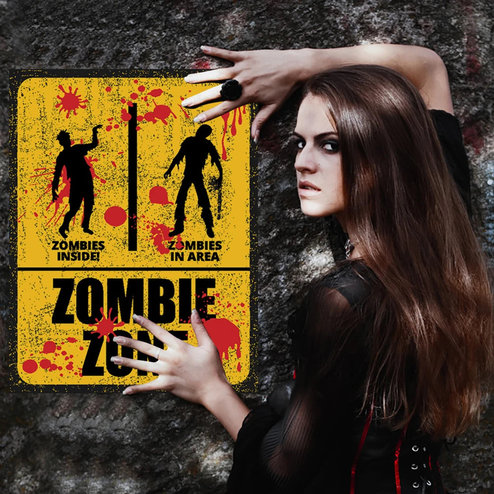 Halloween Horror Wall Stickers – Bloody Toilet & Glass Parody Decor