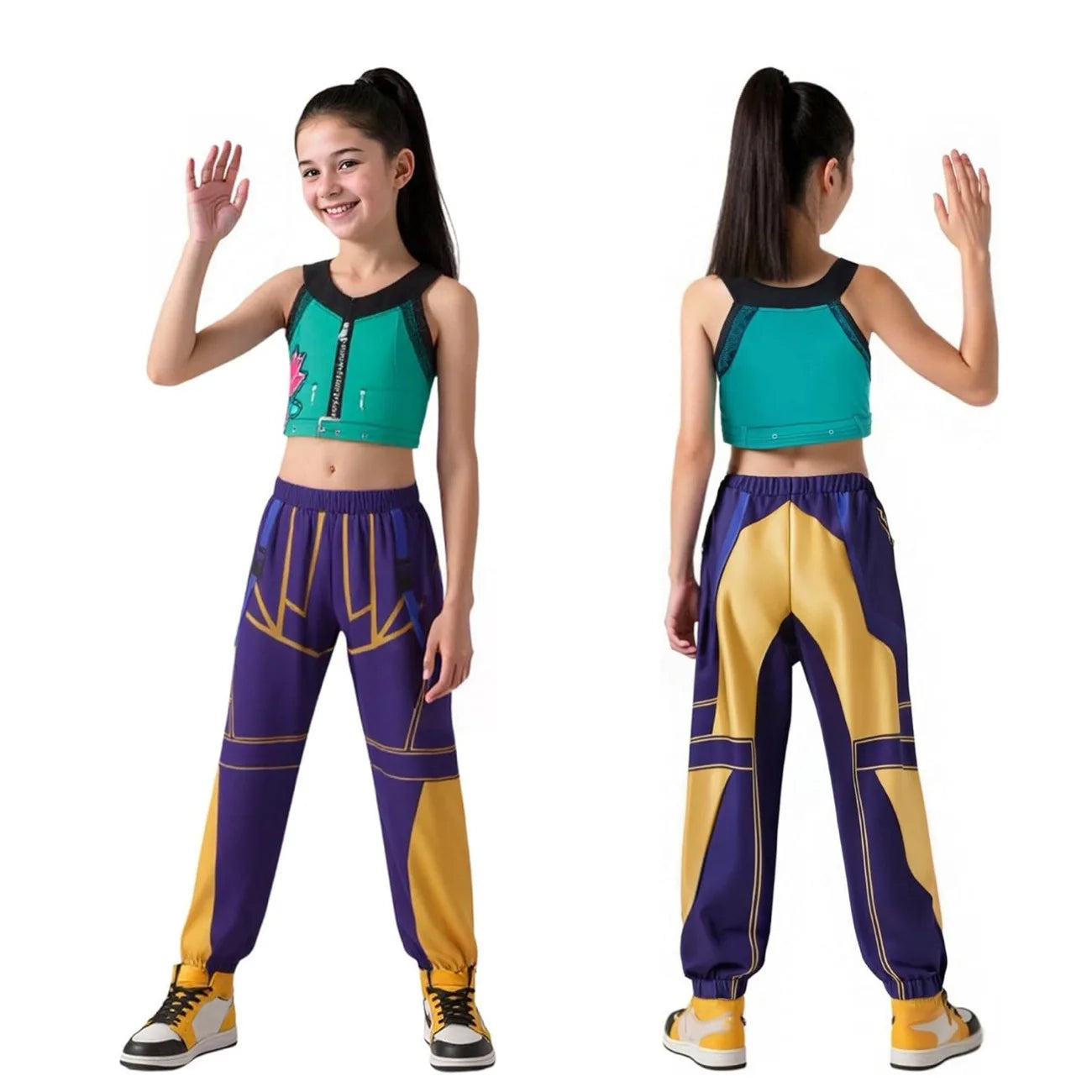 Anime KPop Demon Cosplay Costume – Zoey Wig & Daggers Set for Halloween