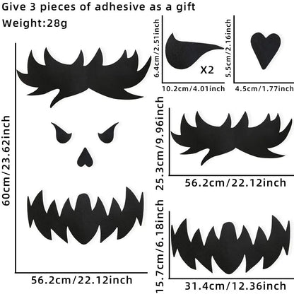 Halloween decoration room door stickers window decor skeleton hand pumpkin DIY devil witch hat glass window stickers ghost