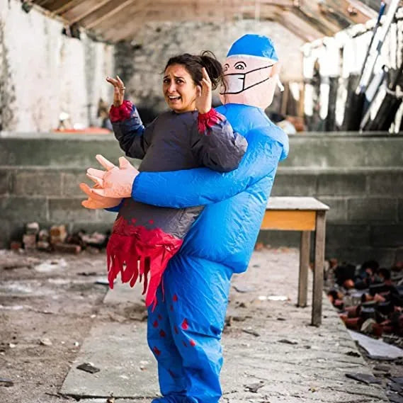 Halloween Inflatable Horror Surgeon Costume – Bleeding Ghost Hug Prop