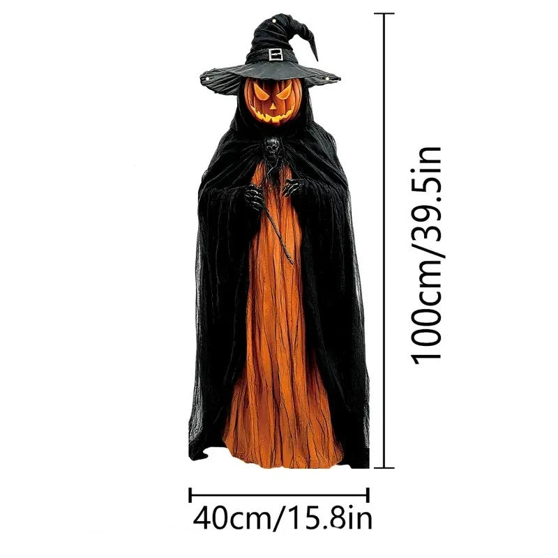 2D Halloween Evil Pumpkin Man Hanging Background Cloth for Indoor & Outdoor Decor