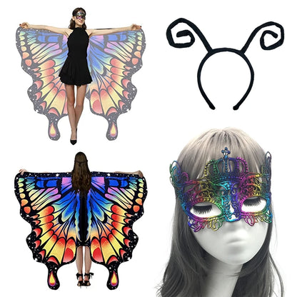 Women's Stage Dance Butterfly Wings Cape, Adult Cosplay Party Accessory