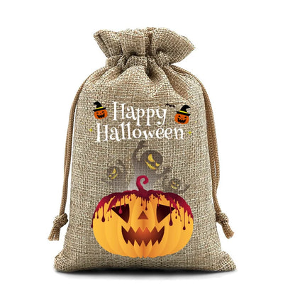 2025 New Halloween Drawstring Burlap Bag, Candy Chocolate Jewelry Gift Bag, DIY Wedding