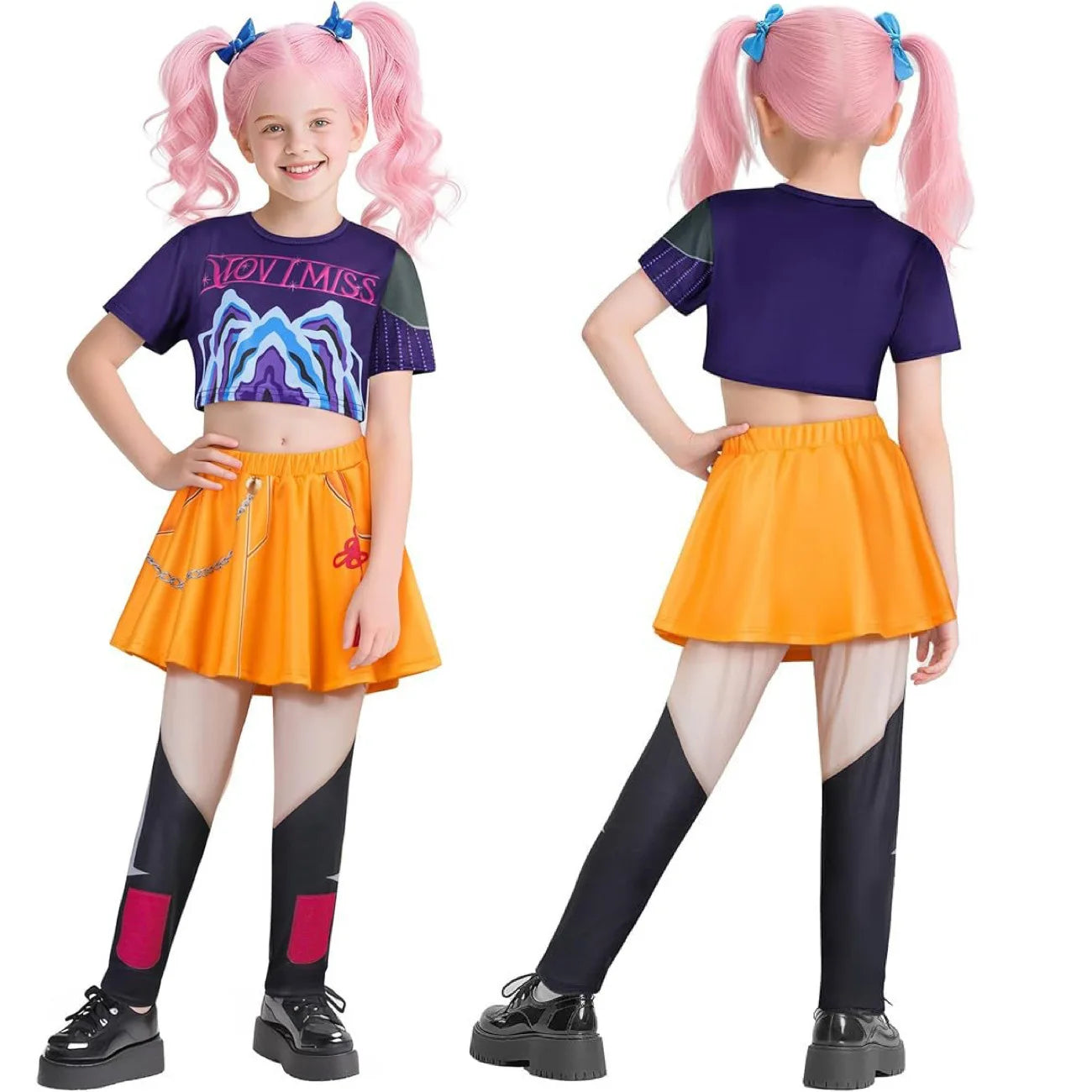 Anime KPop Demon Cosplay Costume – Zoey Wig & Daggers Set for Halloween