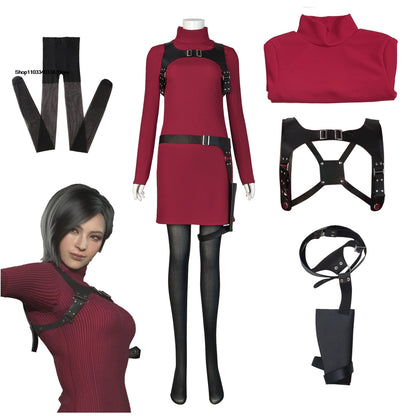 Female Resident Evil 4 Ada Wong Cosplay Costume, Halloween Outfit for Women & Girls