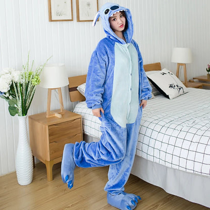 Adult Stitch Kigurumi Onesie, Animal Pajamas for Cosplay, Halloween & Christmas