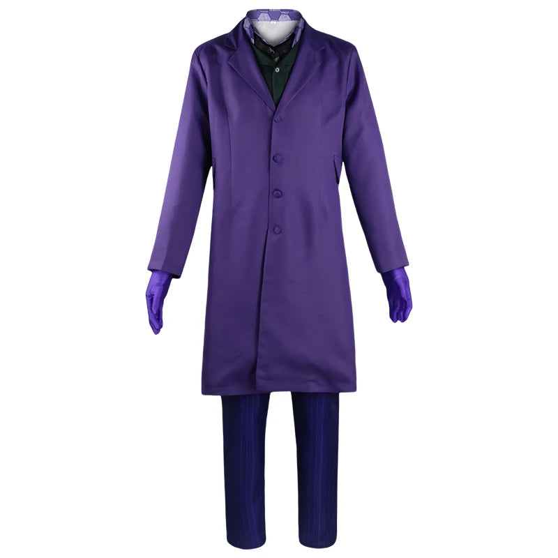 BEAST KINGDOM Movie Joker Cosplay, Purple Suit & Green Wig, Halloween Party Costume,