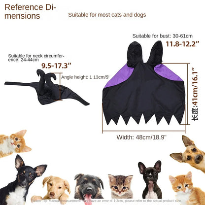 Halloween Dog Cloak & Hat, Sleep Curse Cat Hat Pet Decoration