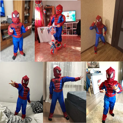 Kids Red Peter Parker Muscle Costume, Halloween Cosplay, Christmas & New Year Gift