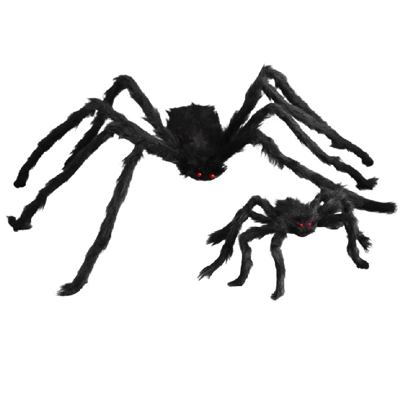 Giant Black Spider Halloween Decoration (30-200cm) for Haunted House & Party
