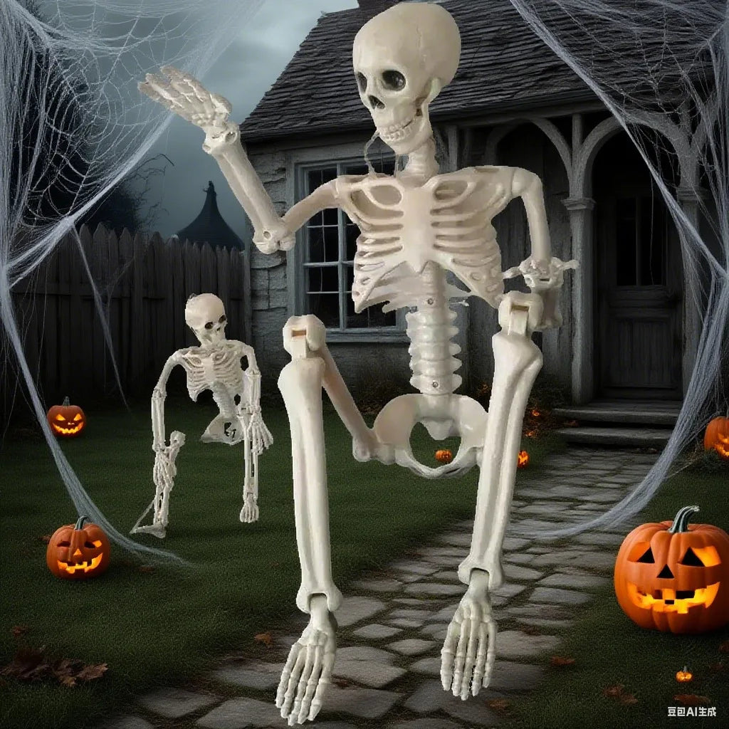 Posable Halloween Skeleton (40/90cm) Human Bones for Party & Haunted House Decor