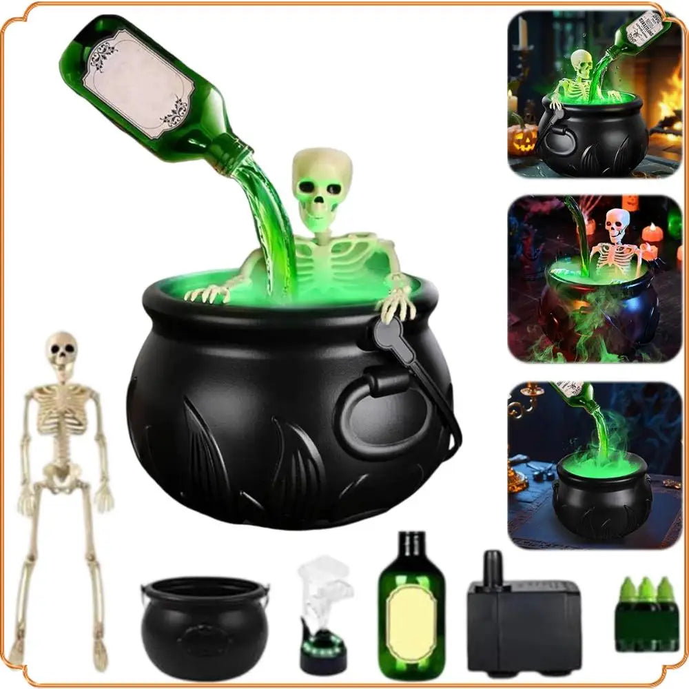 Halloween Witch Cauldron with Fog Maker Scary Prop for Party & Home Decor