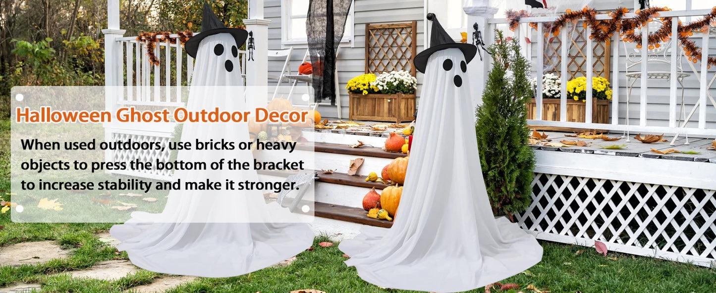 2 Packs Glow-in-the-Dark Halloween Ghosts for Yard & Home Decoration