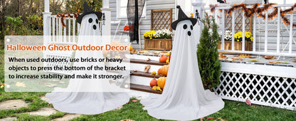 2 Packs Glow-in-the-Dark Halloween Ghosts for Yard & Home Decoration