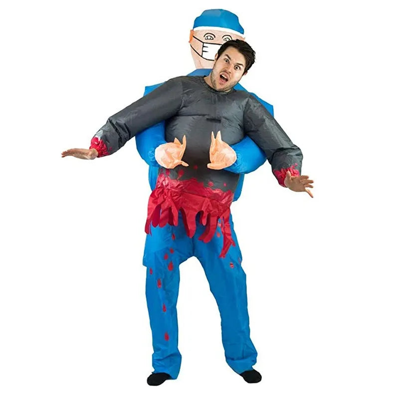 Halloween Inflatable Horror Surgeon Costume – Bleeding Ghost Hug Prop