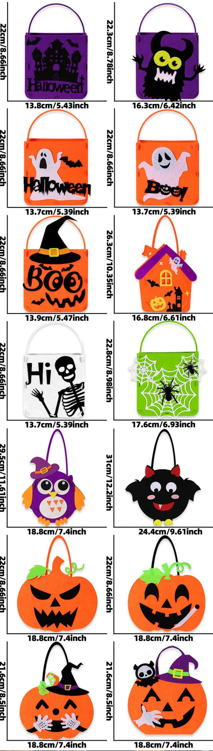 Felt Halloween Trick-or-Treat Bag with Spooky Pumpkin & Ghost Design