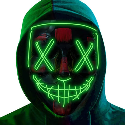 LED Light-Up Scary Halloween Mask for Cosplay & Parties