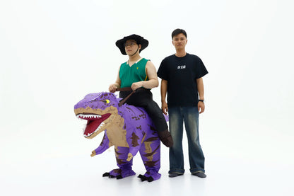 Inflatable Dinosaur Ride-On Costume – Halloween Party Cosplay for Adults