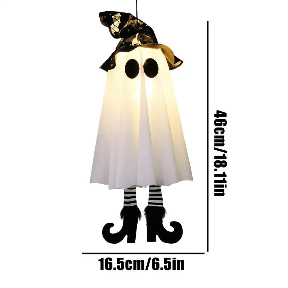 LED Light-Up Witch Ghost Halloween Hanging Ornament for Home & Yard Decoration