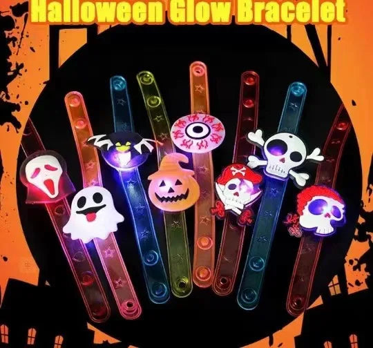 10/20PCS Cute Glowing Halloween Rings & Bracelets for Kids Party Decoration