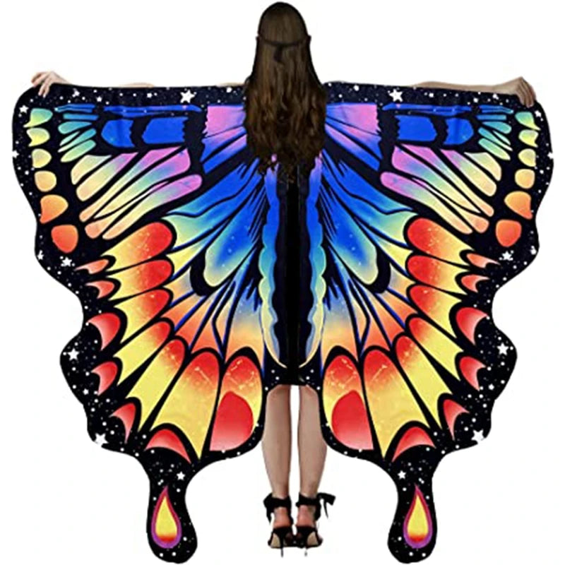 Women's Stage Dance Butterfly Wings Cape, Adult Cosplay Party Accessory