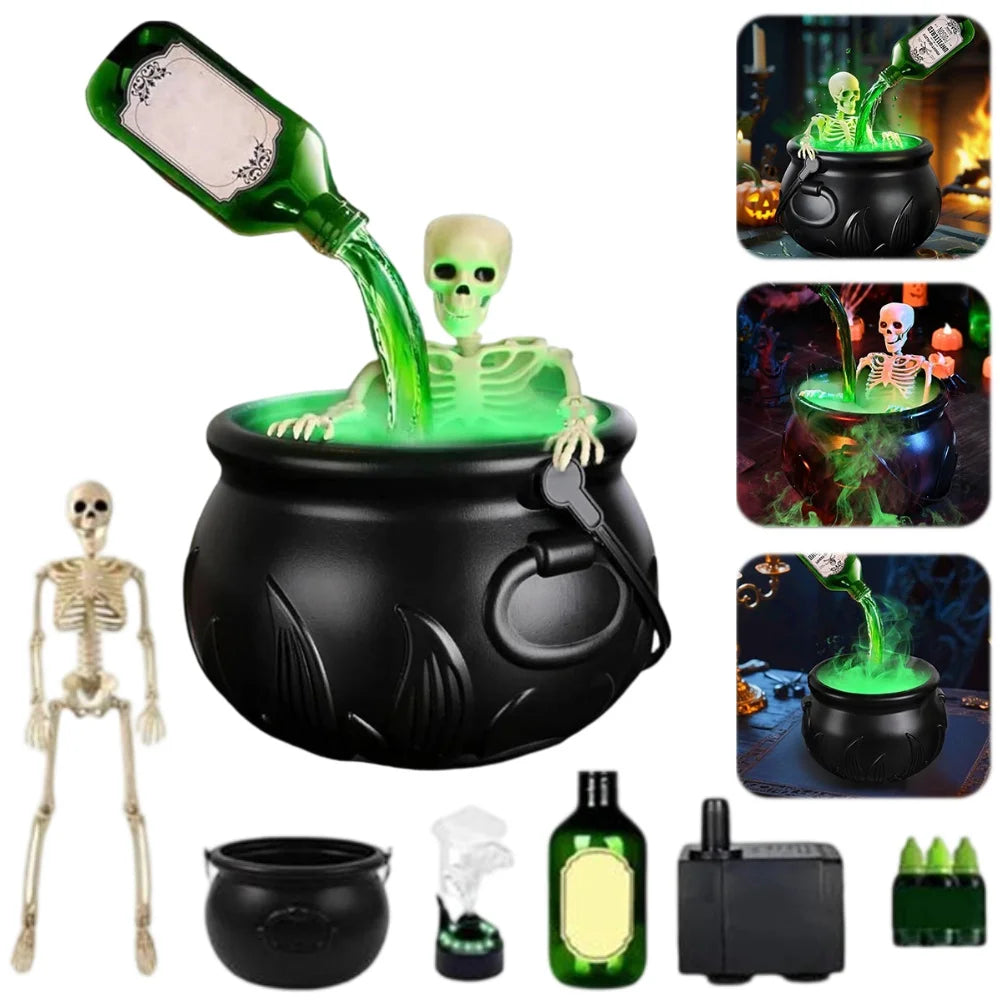 Halloween Witch Cauldron with Fog Maker Scary Prop for Party & Home Decor