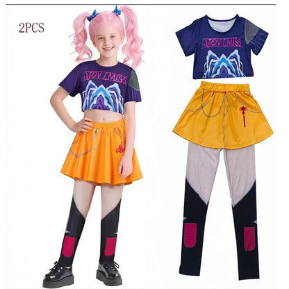 Anime KPop Demon Cosplay Costume – Zoey Wig & Daggers Set for Halloween