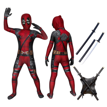 Deadpool 3 Kids Costume – Full Bodysuit Cosplay for Halloween