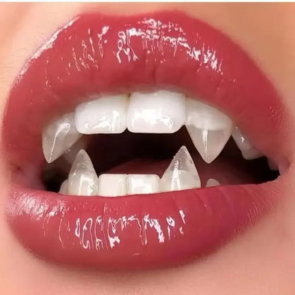 1 Pair Vampire Teeth Fangs Halloween Costume Props with Denture Adhesive