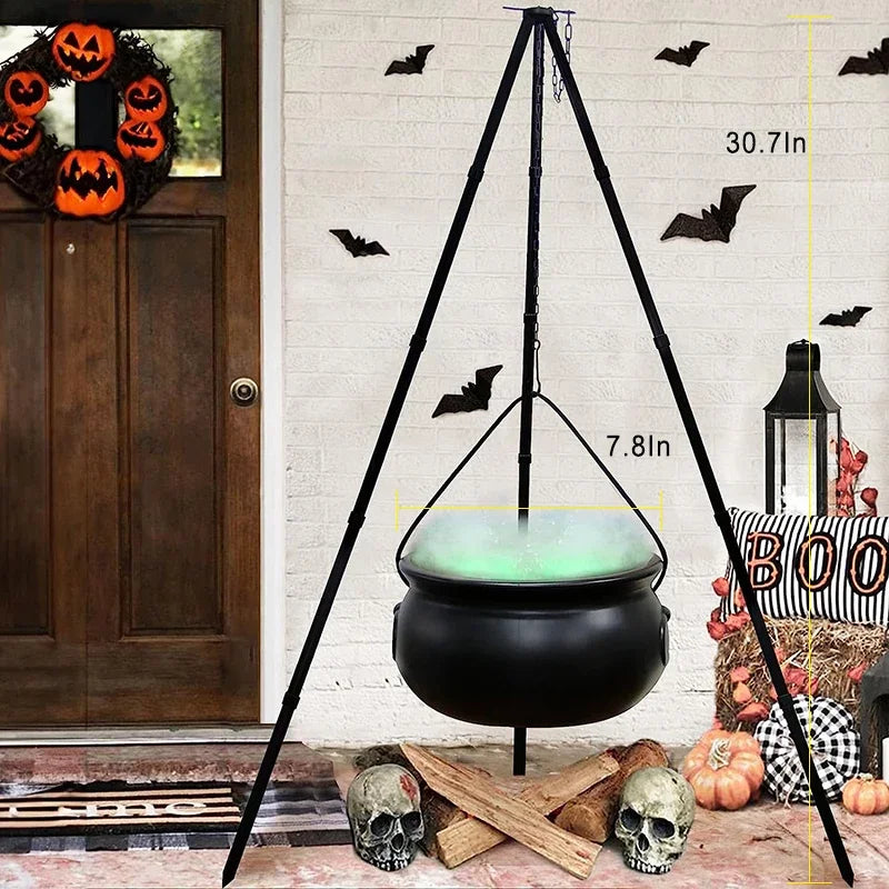 Halloween Witch's Cauldron with Tripod & Lights Candy Bucket Outdoor Party Decor